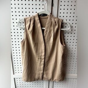 SHEIN Neutral Pleated Sleeveless Blouse - Size S